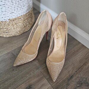Christian Louboutin Crystal Follies Strass 100 mm Pumps - Mesh